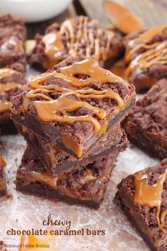 Chewy chocolate caramel bars