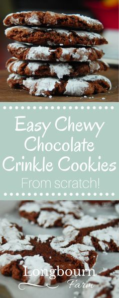 Chewy Chocolate Crinkle Cookies