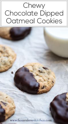 Chewy Chocolate-Dipped Oatmeal Cookies