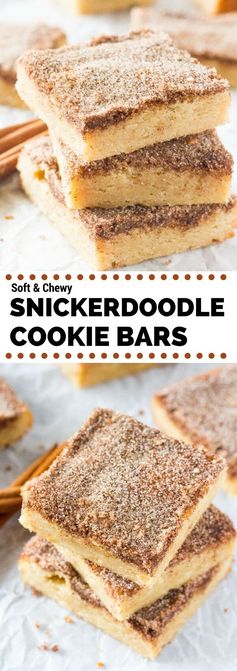 Chewy Snickerdoodle Cookie Bars