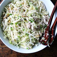 Chicken and Cabbage Salad with Sesame Seeds, Scallions & Almonds