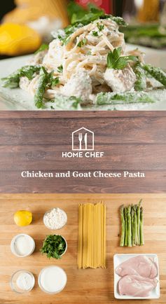 Chicken and Goat Cheese Pasta With Parmesan, Asparagus, and a Hint of Lemon