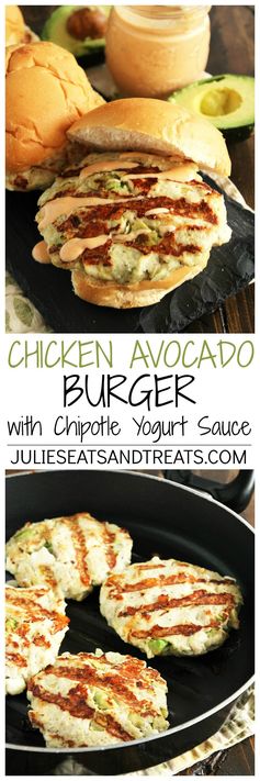 Chicken Avocado Burger with Chipotle Yogurt Sauce