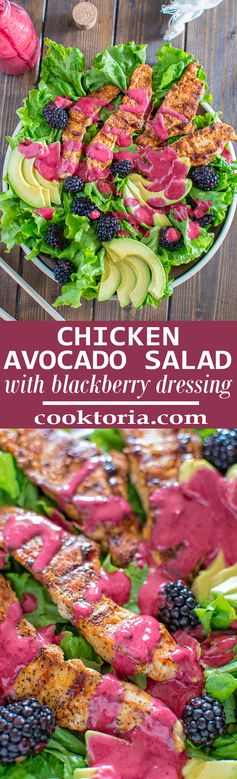 Chicken Avocado Salad with Blackberry Dressing