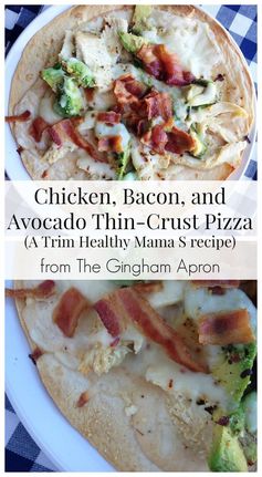 Chicken, Bacon, and Avocado Thin Crust Pizza