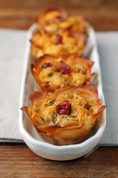 Chicken Bacon Ranch Wonton Cupcakes