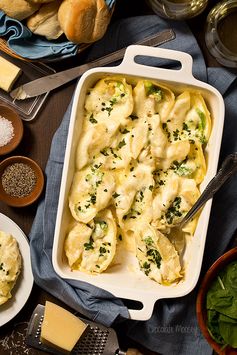 Chicken Broccoli Alfredo Stuffed Shells For Two