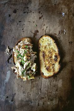 Chicken confit grilled cheese sandwich