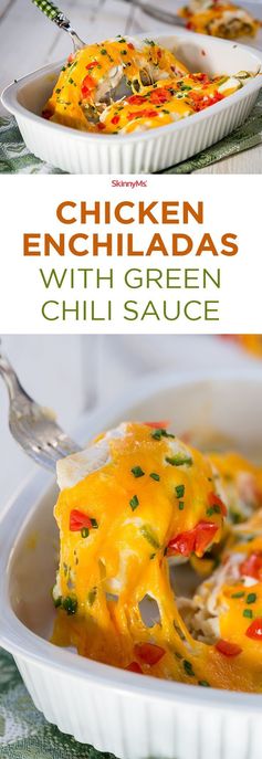 Chicken Enchiladas with Green Chile Sauce