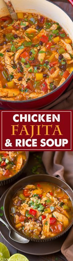 Chicken Fajita and Rice Soup