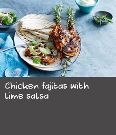 Chicken fajitas with lime salsa