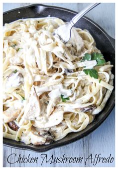 Chicken Mushroom Fettuccine Alfredo