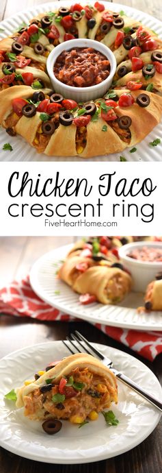 Chicken (or Leftover Turkey! Taco Crescent Ring