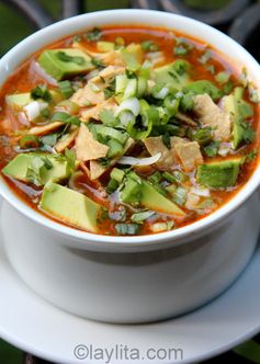 Chicken or turkey tortilla soup