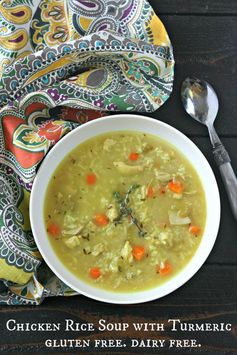 Chicken Rice Soup with Turmeric