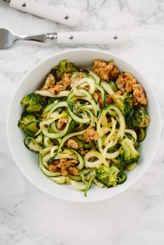 Chicken Sausage and Broccoli Zucchini Pasta with Parmesan