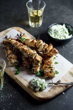 Chicken Souvlaki with Zucchini Tzatziki