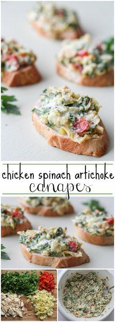 Chicken Spinach Artichoke Canapes