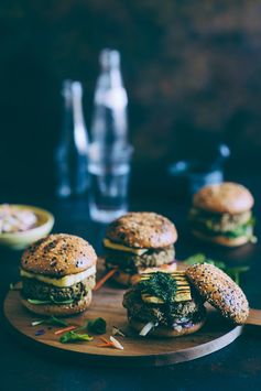 Chickpea and Quinoa Burgers with Halloumi