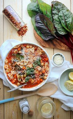 Chickpea Tomato Minestrone [with vegan option]