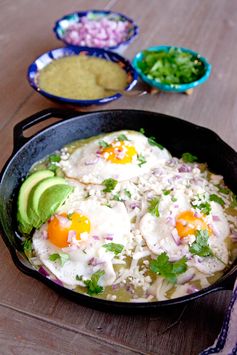 Chilaquiles with Roasted Tomatillo Salsa