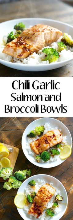 Chili Garlic Salmon and Broccoli Bowls