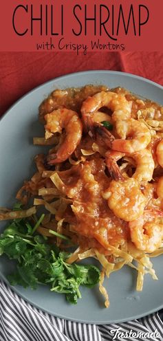 Chili Shrimp with Crispy Wonton