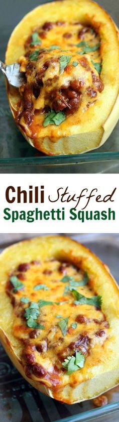 Chili Stuffed Spaghetti Squash