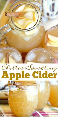 Chilled sparkling apple cider