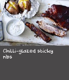 Chilli-glazed sticky ribs