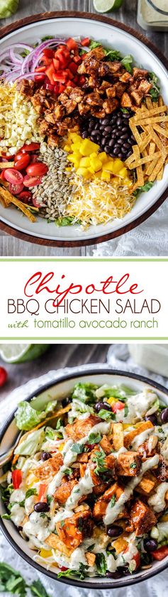 Chipotle BBQ Chicken Salad with Tomatillo Avocado Ranch