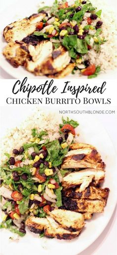 Chipotle Inspired Chicken Burrito Bowls