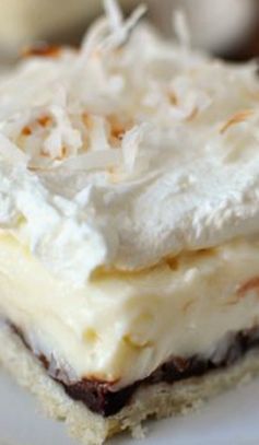 Chocolate and Coconut Cream Pie Bars