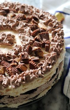 Chocolate and Peanut Butter Oreo Icebox Cake