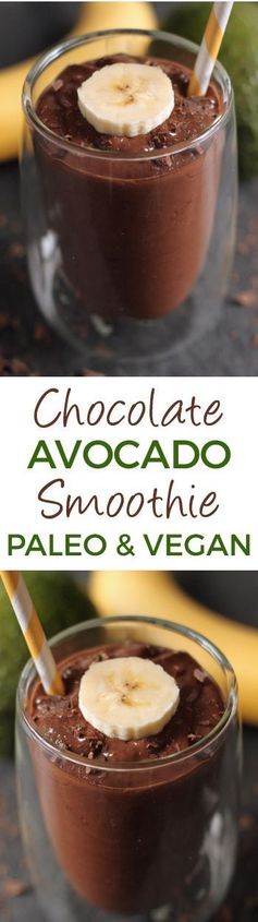 Chocolate Avocado Smoothie (paleo, vegan, dairy-free options