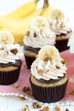 Chocolate Banana Nut Crunch Cupcakes