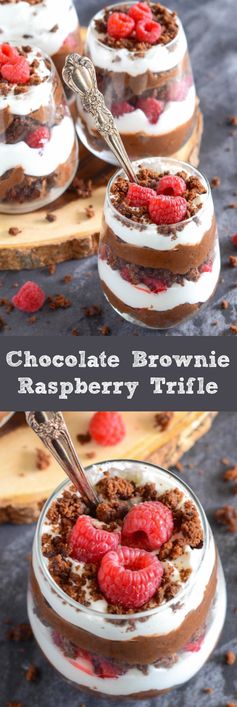 Chocolate Brownie Raspberry Trifle