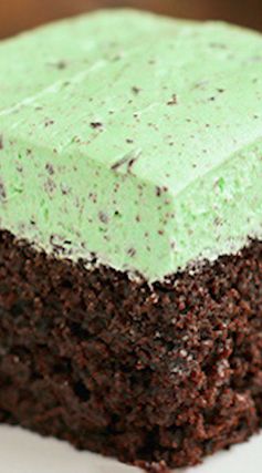 Chocolate Cake with Fluffy Mint Chocolate Chip Buttercream