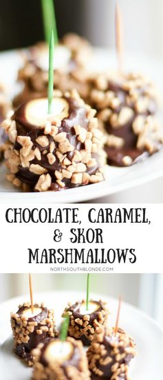 Chocolate, Caramel, and Skor Marshmallows