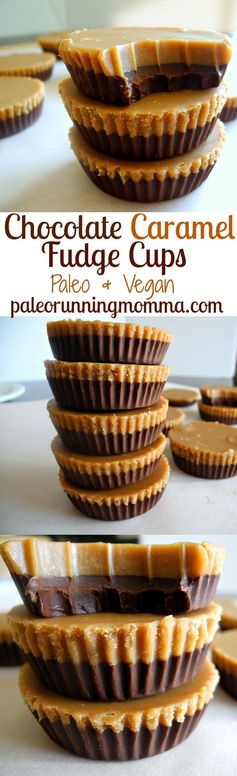 Chocolate Caramel Fudge Cups (Paleo & Vegan