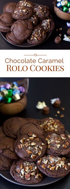 Chocolate Caramel Rolo Cookies