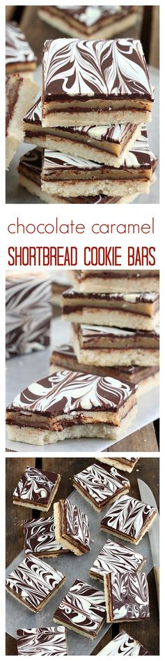 Chocolate caramel shortbread cookie bars