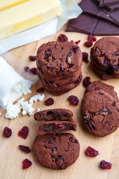 Chocolate Cherry Balsamic Goat Cheese Shortbread