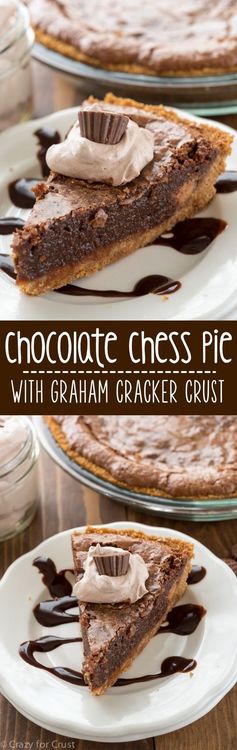 Chocolate Chess Pie with Graham Cracker Crust