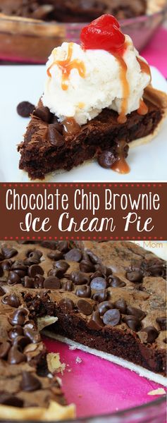 Chocolate Chip Brownie Ice Cream Pie