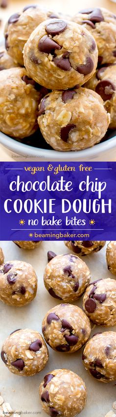 Chocolate Chip Cookie Dough Bites (Vegan, Gluten Free