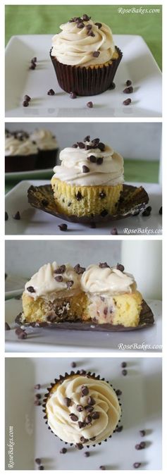 Chocolate Chip Cookie Dough Filled Cupcakes… Revisited