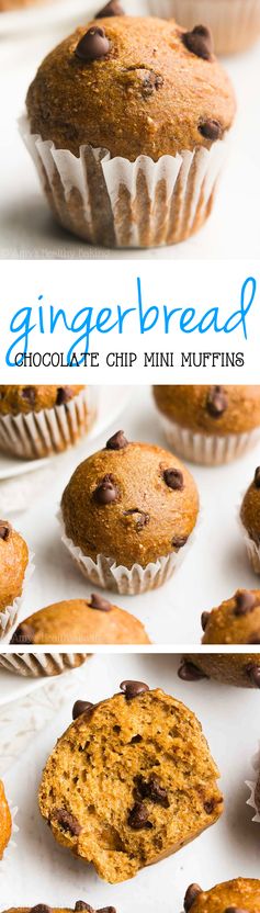 Chocolate Chip Gingerbread Mini Muffins