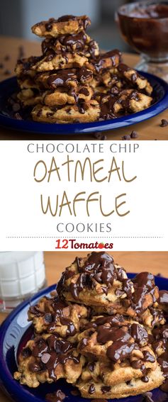 Chocolate Chip Oatmeal Waffle Cookies