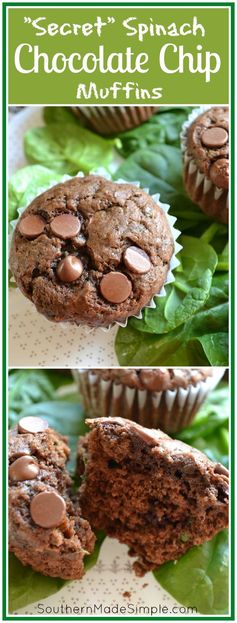 Chocolate Chip Spinach Muffins